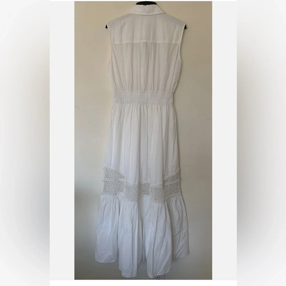 New Ramy Brook Celina Midi Shirtdress in White Size XS - Picture 7 of 12